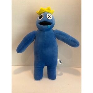 Rainbow Friends Blue Plush Stuffed Animal Roblox Character Toy with Crown 12"